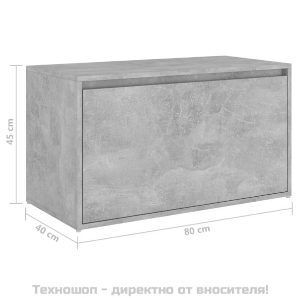 Пейка за коридор, 80x40x45 см, бетонно сива, инженерно дърво
