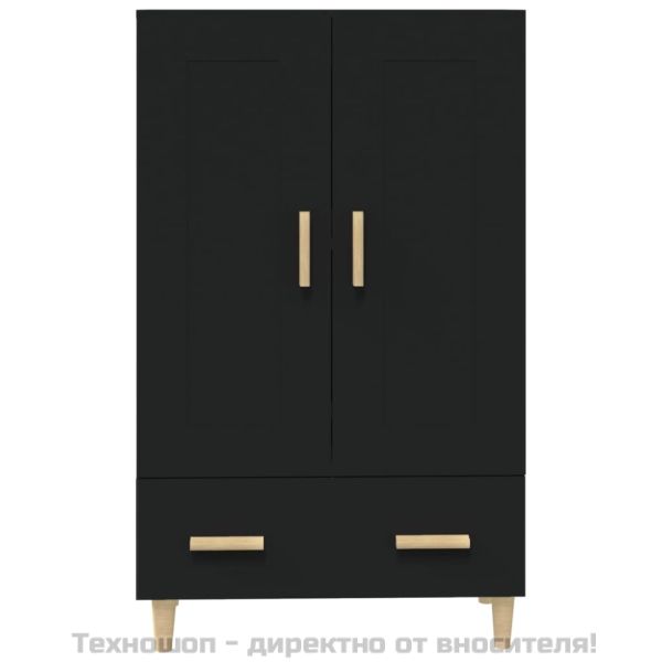 Висок шкаф, черен, 70x31x115 см, инженерно дърво