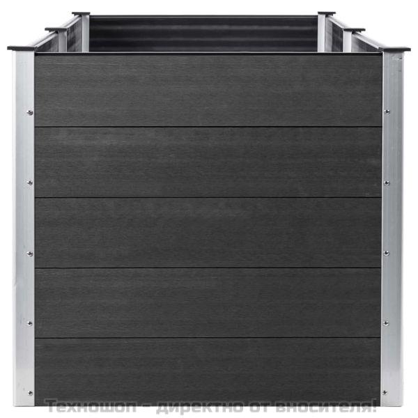 Градинска повдигната леха, 250x50x91 см, WPC, сива