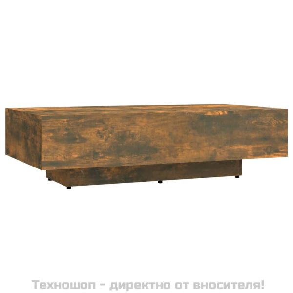 Кафе маса, опушен дъб, 100x49,5x31 см, инженерно дърво