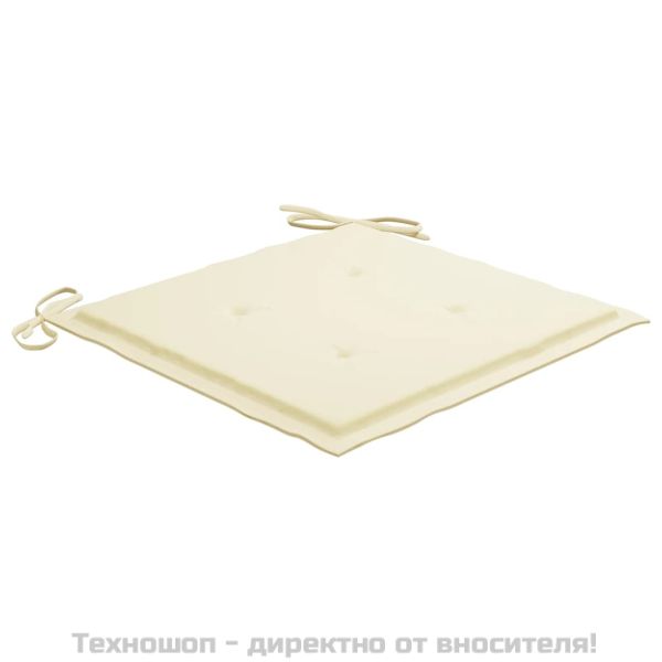Възглавници за столове 2 бр кремави 50x50x4 см Оксфорд плат
