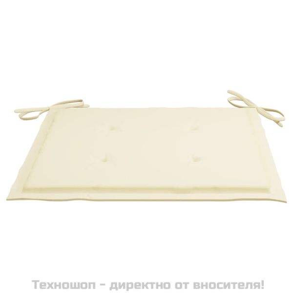 Възглавници за столове 2 бр кремави 50x50x4 см Оксфорд плат