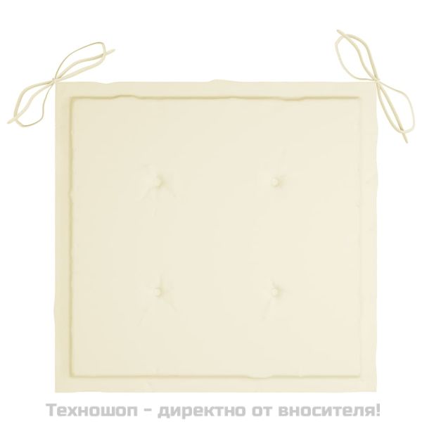 Възглавници за столове 2 бр кремави 50x50x4 см Оксфорд плат