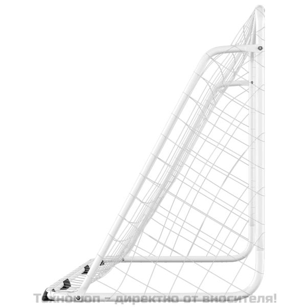 Футболна врата с мрежа, бяла, 180x90x120 см, стомана