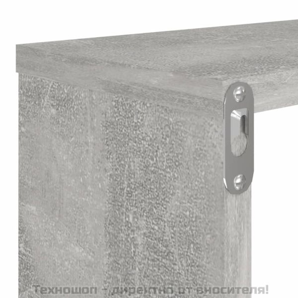 Стенни рафтове 2 бр бетонно сиви 80x15x26,5 см инженерно дърво