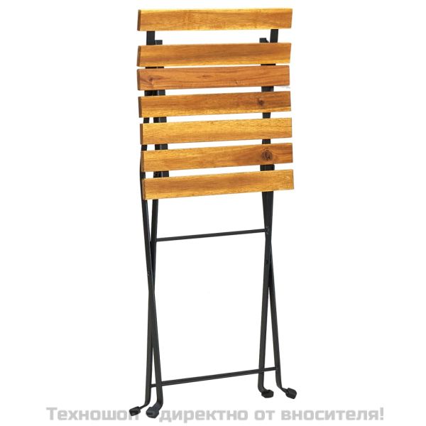 Сгъваеми градински столове, 8 бр, стомана и акация масив