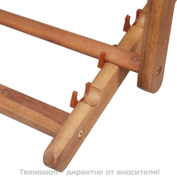 Сгъваем плажен стол, текстил и дървена рамка, многоцветен