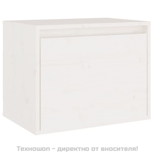 Стенен шкаф, бял, 45x30x35 см, бор масив