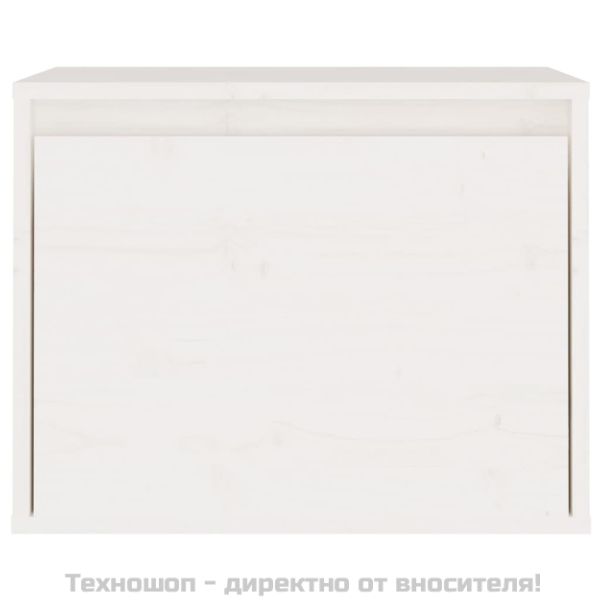 Стенен шкаф, бял, 45x30x35 см, бор масив