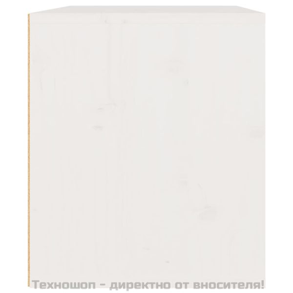 Стенен шкаф, бял, 45x30x35 см, бор масив