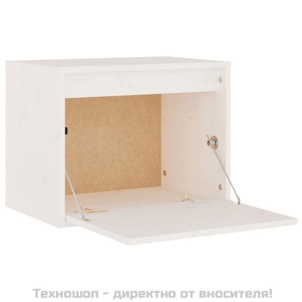 Стенен шкаф, бял, 45x30x35 см, бор масив