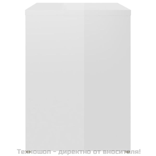 Шкафче за спалня, бял гланц, 2 бр, 40x30x40 см, инженерно дърво