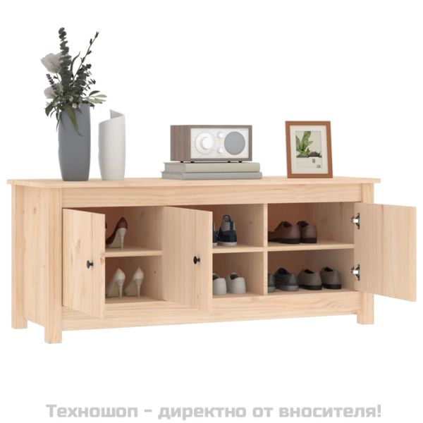 Шкаф за обувки, 110x38x45,5 см, бор масив