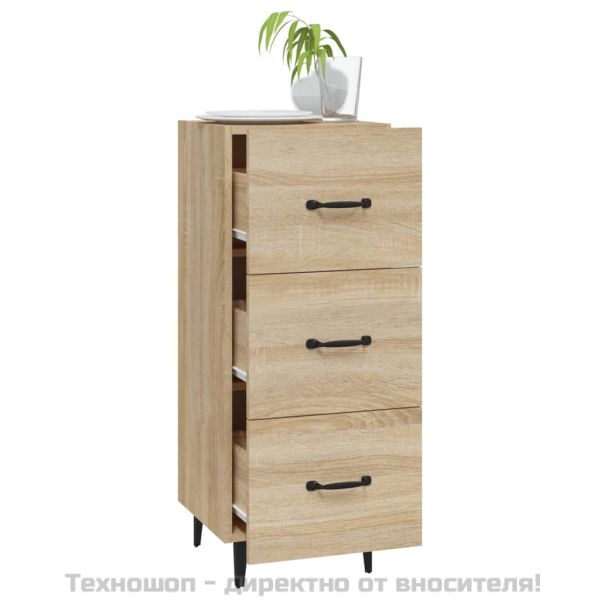 Сайдборд, дъб сонома, 34,5x34x90 см, инженерно дърво