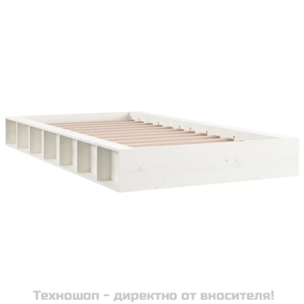 рамка за легло бяло 90x190 см Small Single дърво масив