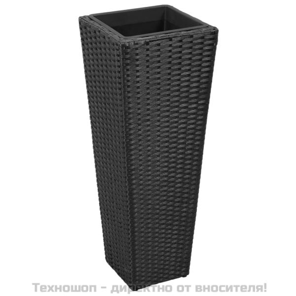 Градински повдигнати лехи, 3 бр, полиратан, черни