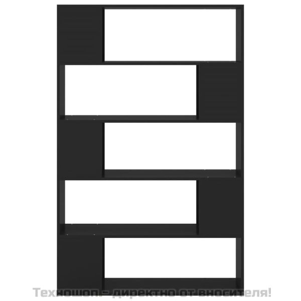 Шкаф разделител за стая, черна, 100x24x155 см, инженерно дърво