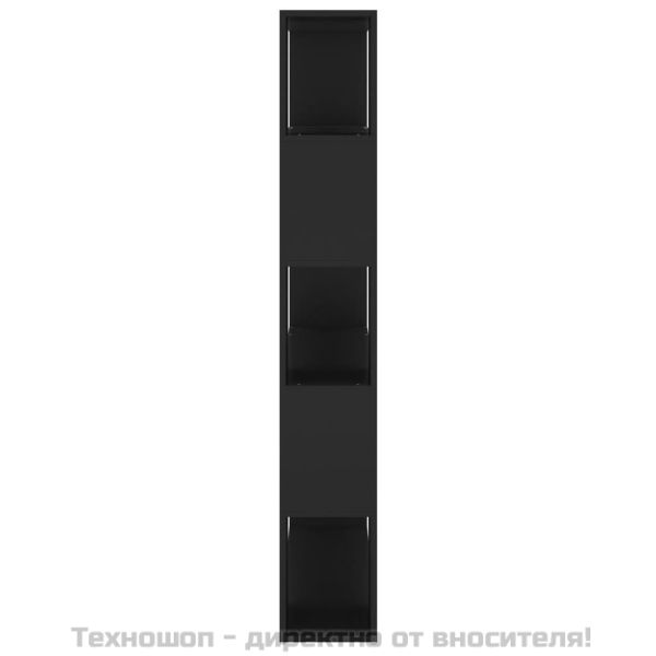 Шкаф разделител за стая, черна, 100x24x155 см, инженерно дърво