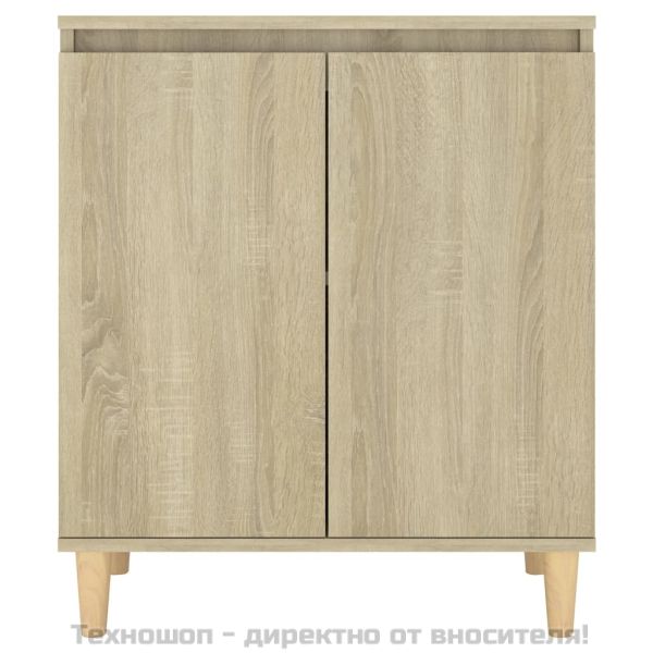 Шкаф с дървени крака масив, дъб сонома, 60x35x70 см