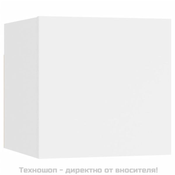 ТВ шкаф за стенен монтаж, бял, 30,5x30x30 см