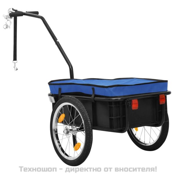 Ремарке/вагон за колело, 155x60x83 см, стомана, синьо