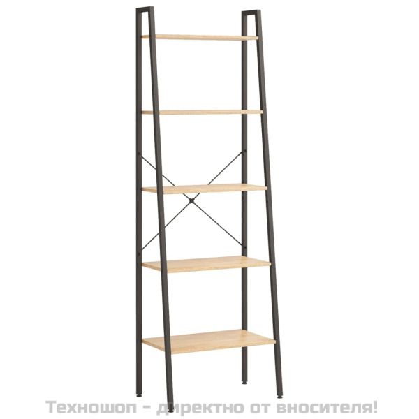 Стояща етажерка с 5 рафта светлокафяво и черно 56x35x174 см
