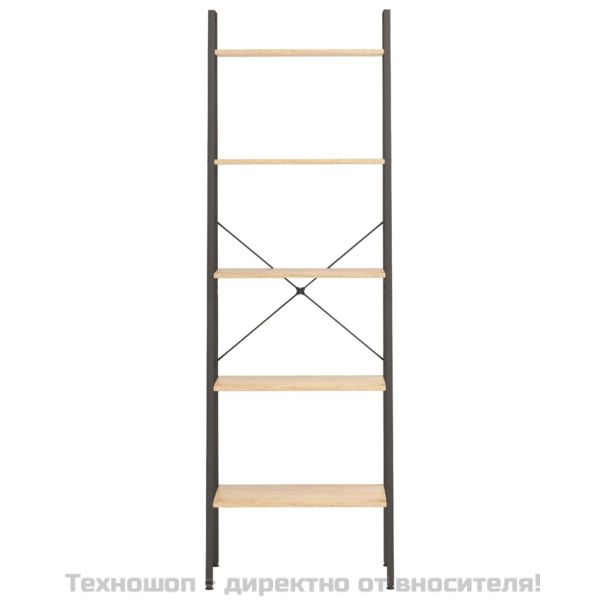 Стояща етажерка с 5 рафта светлокафяво и черно 56x35x174 см