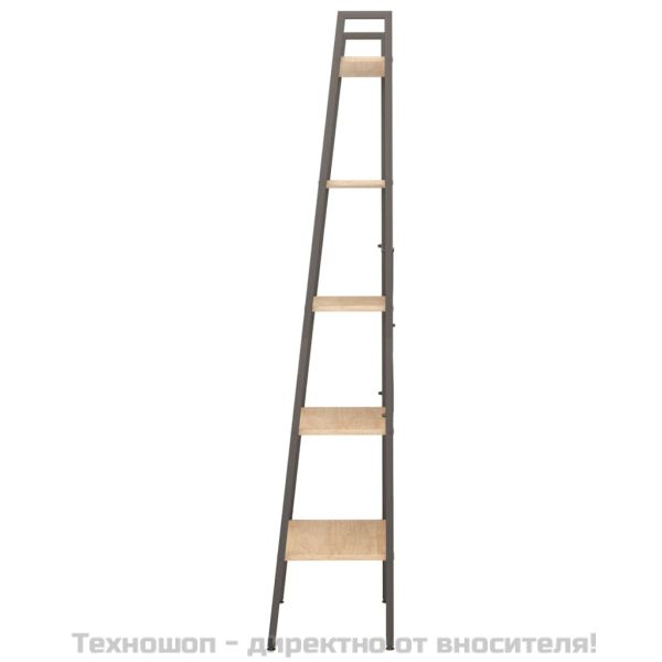 Стояща етажерка с 5 рафта светлокафяво и черно 56x35x174 см