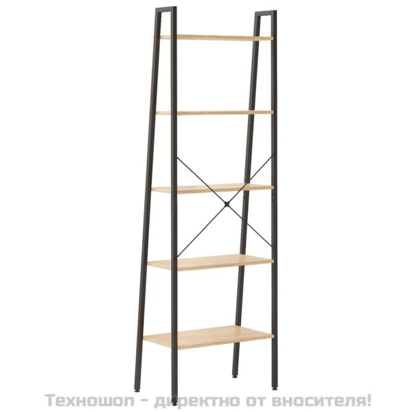 Стояща етажерка с 5 рафта светлокафяво и черно 56x35x174 см