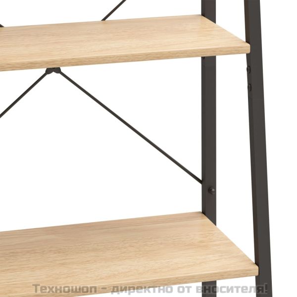 Стояща етажерка с 5 рафта светлокафяво и черно 56x35x174 см