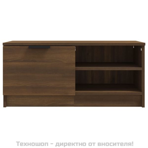 ТВ шкаф, кафяв дъб, 80x35x36,5 см, инженерно дърво