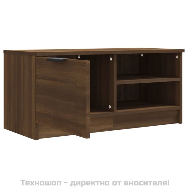 ТВ шкаф, кафяв дъб, 80x35x36,5 см, инженерно дърво
