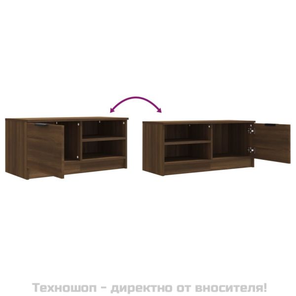 ТВ шкаф, кафяв дъб, 80x35x36,5 см, инженерно дърво