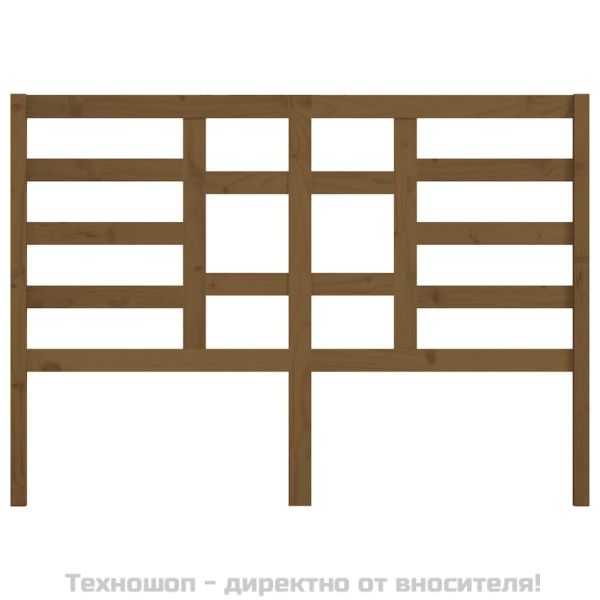 Горна табла за легло, меденокафява, 126x4x104 см, бор масив