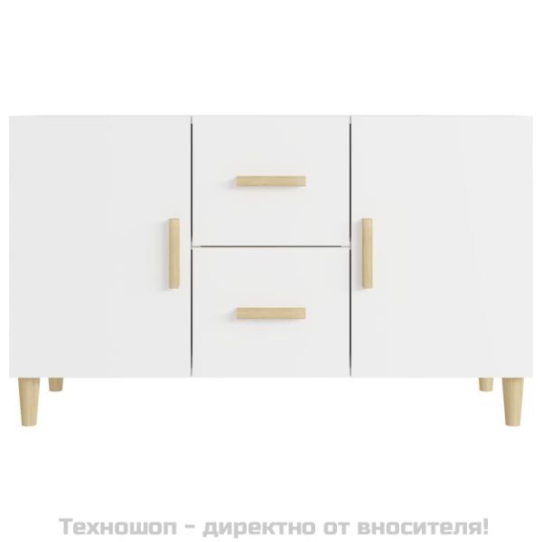 Сайдборд, бял, 100x36x60 см, инженерно дърво