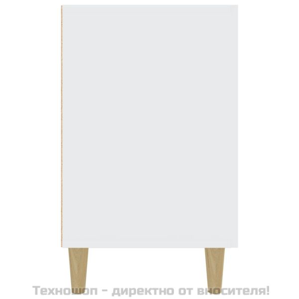 Сайдборд, бял, 100x36x60 см, инженерно дърво