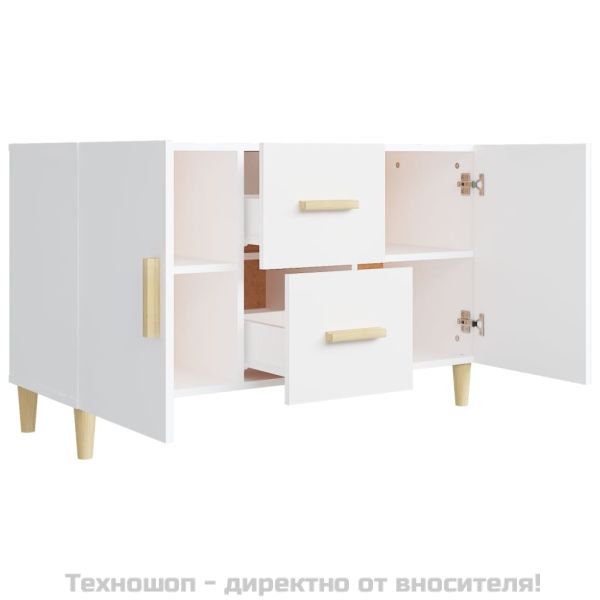 Сайдборд, бял, 100x36x60 см, инженерно дърво