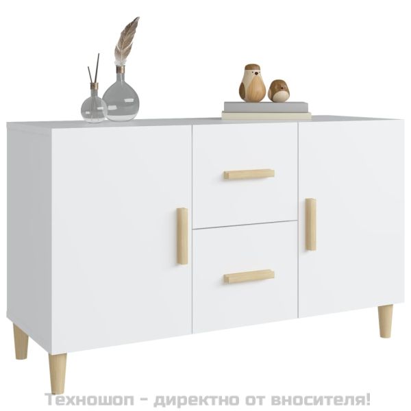 Сайдборд, бял, 100x36x60 см, инженерно дърво
