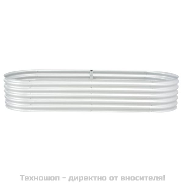 Градинска висока леха 240x80x44 см поцинкована стомана сребро