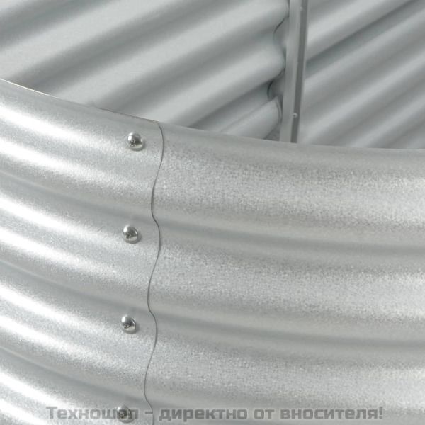 Градинска висока леха 240x80x44 см поцинкована стомана сребро