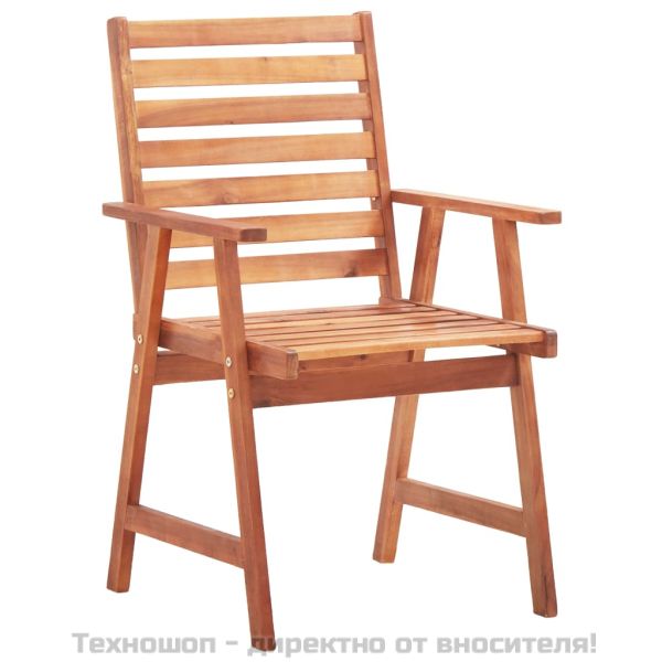 Градински трапезни столове, 2 бр, акация масив