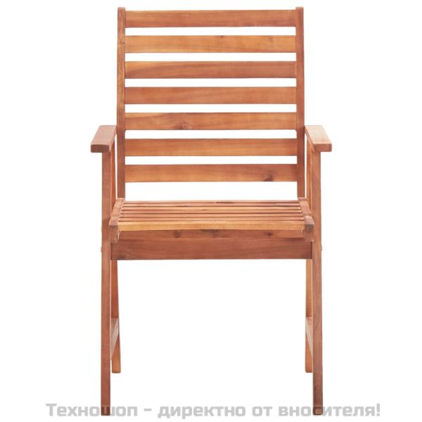 Градински трапезни столове, 2 бр, акация масив