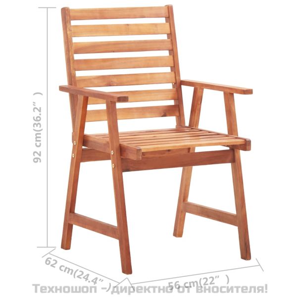 Градински трапезни столове, 2 бр, акация масив