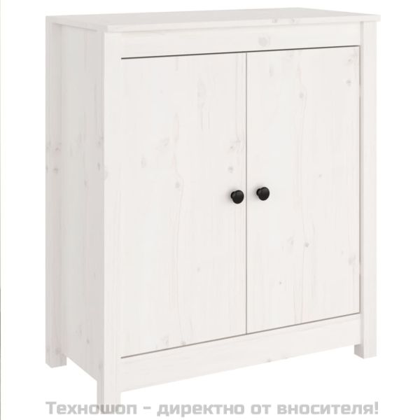 Сайдборд, бял, 70x35x80 см, бор масив