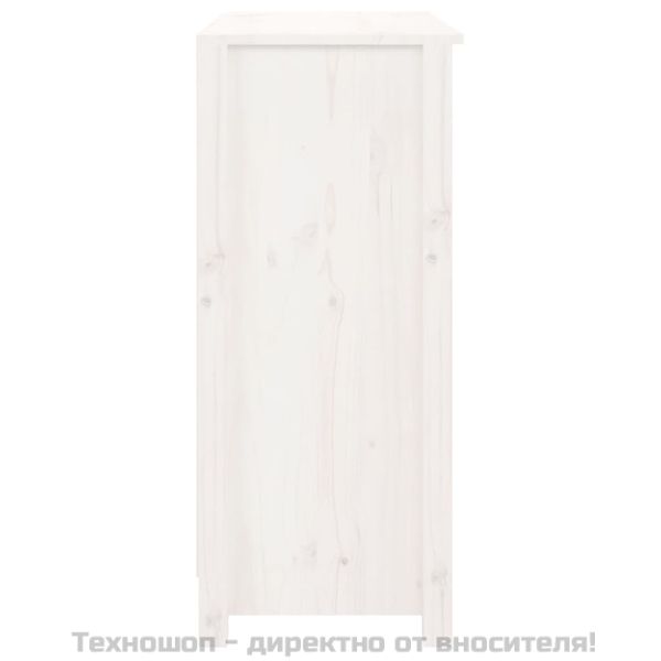 Сайдборд, бял, 70x35x80 см, бор масив