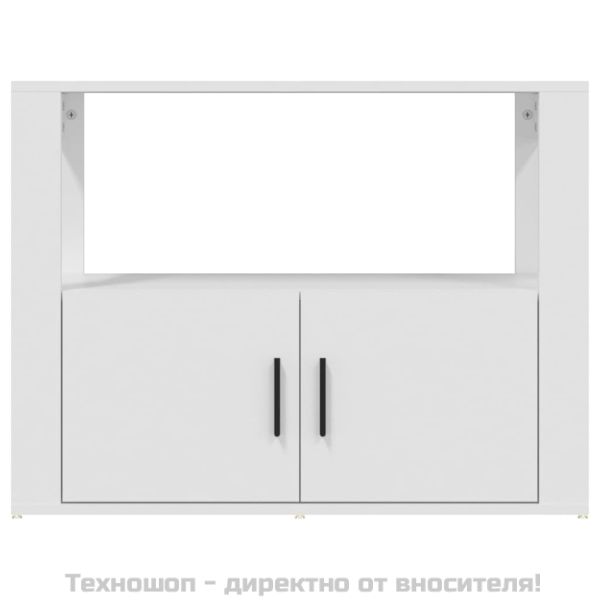 Сайдборд, бял, 80x30x60 см, инженерно дърво