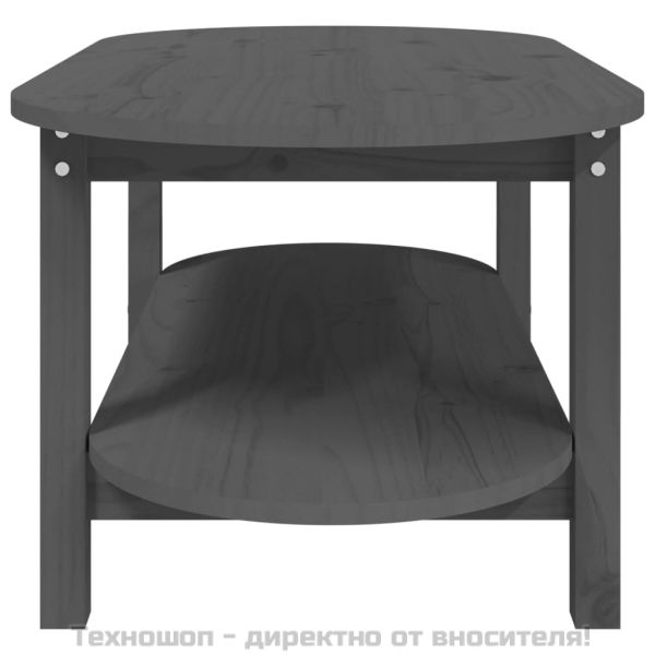 Кафе маса, сива, 110x55x45 см, борово дърво масив