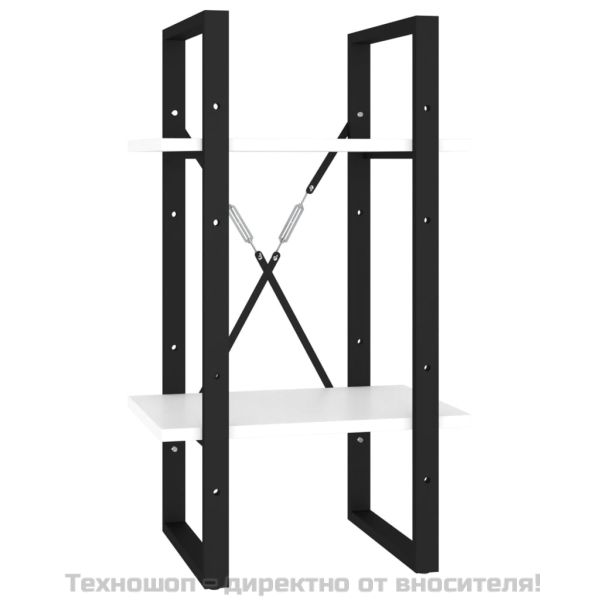 2-етажна библиотека, бяла, 40x30x70 см, инженерно дърво
