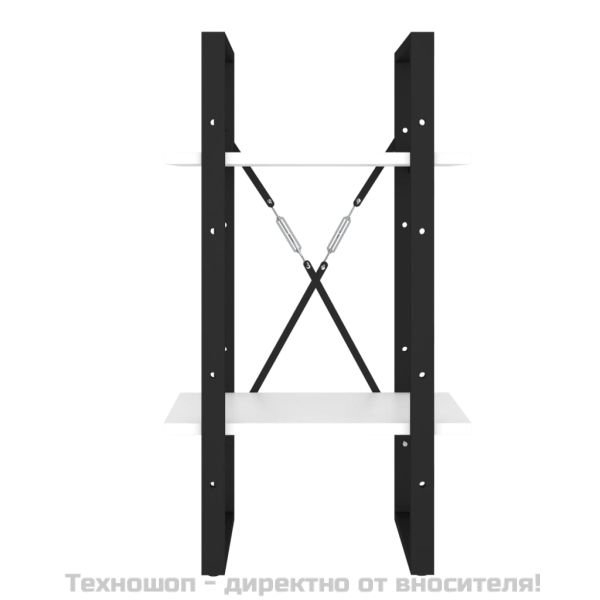 2-етажна библиотека, бяла, 40x30x70 см, инженерно дърво