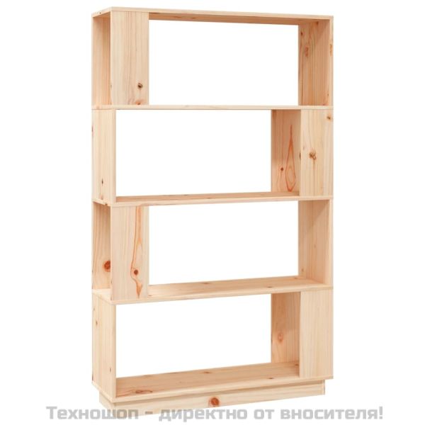 Библиотека/разделител за стая, 80x25x132 см, бор масив
